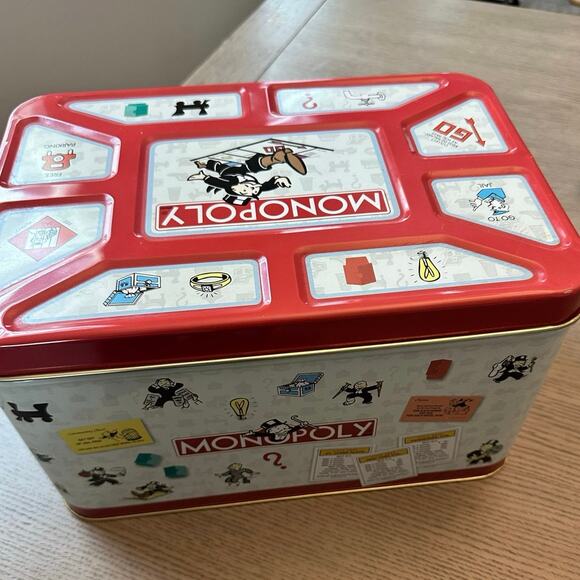 Extremely Rare Hasbro Monopoly Popcorn Tin Toy Chest 1998 Vintage Large 13x9x7" - Picture 4 of 12